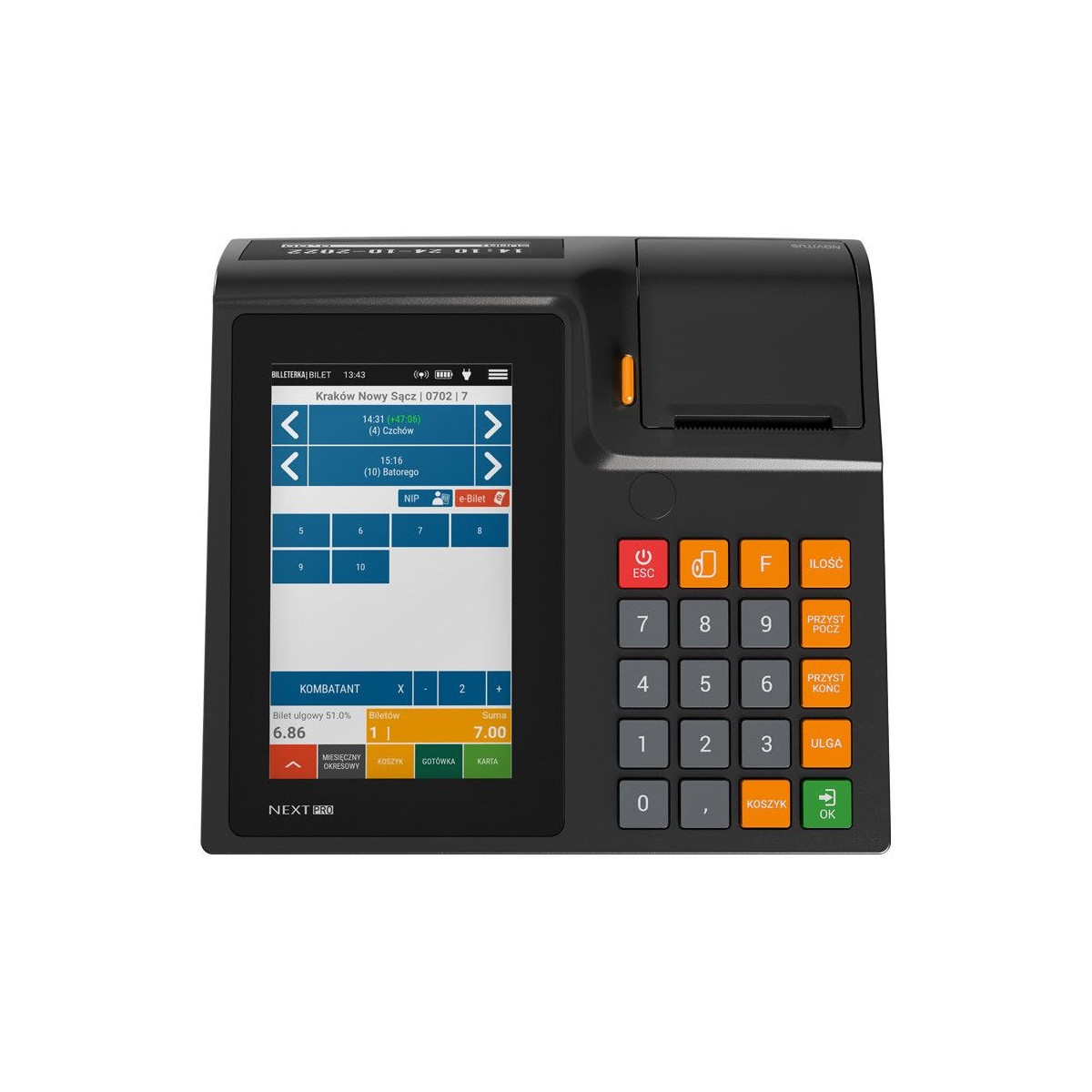 NOVITUS NEXT PRO ONLINE GSM24 - Kasa fiskalna z ekranem dotykowym